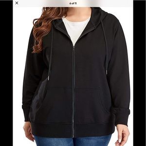 Zerdocean women’s plus size full zip up cotton hoodie,EUC